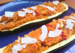 zucchinischiffe mit quinoa
